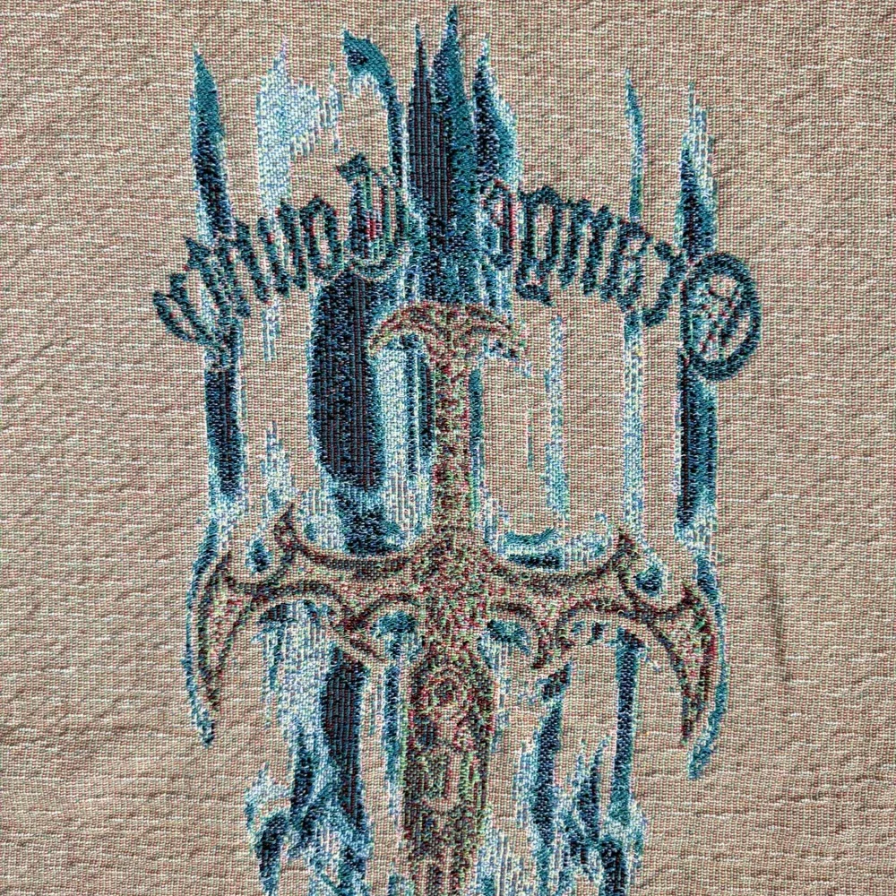 Orange County Choppers Y2K Sword Flame OCC Logo Woven Tapestry Blanket, Black,OS